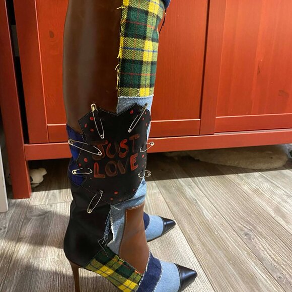 MIMOSA OPHELIA - Multicolour Leather And Fabric fashion boots - Picture 4 of 11